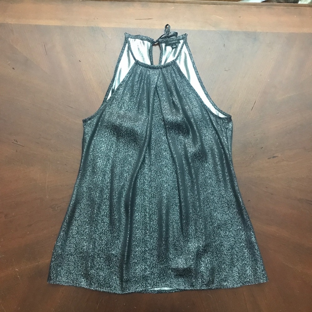 Ann Taylor Shimmer Tie Back Top